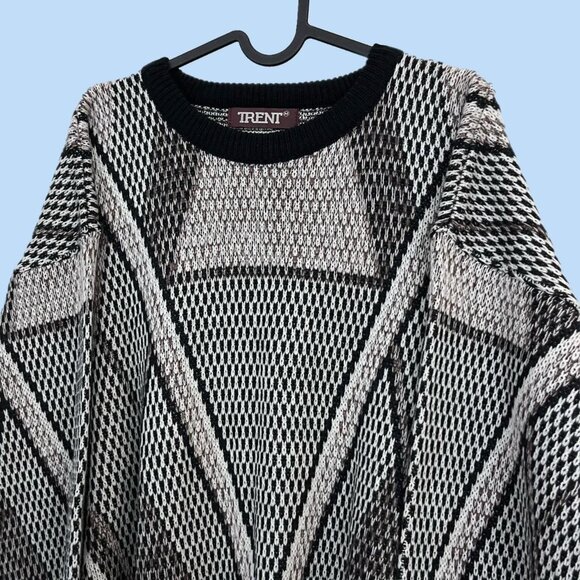 vintage 80s retro indie skate light weight knit sweater - Picture 2 of 8